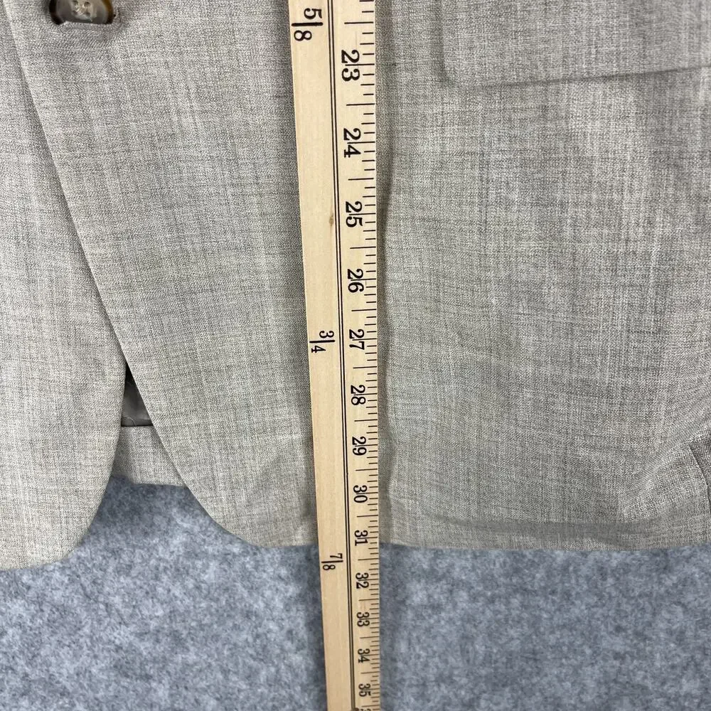 Brooks Brothers‎ Regent Fit Blazer Sport Coat Mens 42R Beige Wool Ramie 2 Button